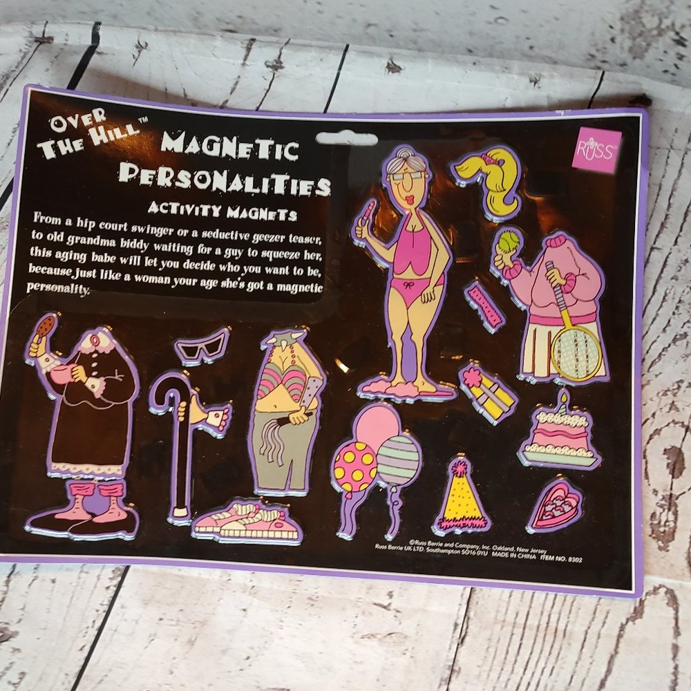 Russ Berrie Over The Hill Magnetic Personalities Gag Gift Refrigerator Fun new